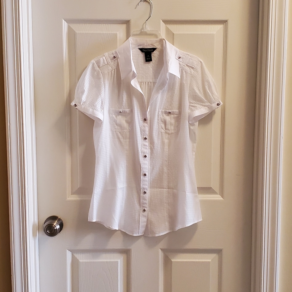 WHBM white button up  blouse size 0